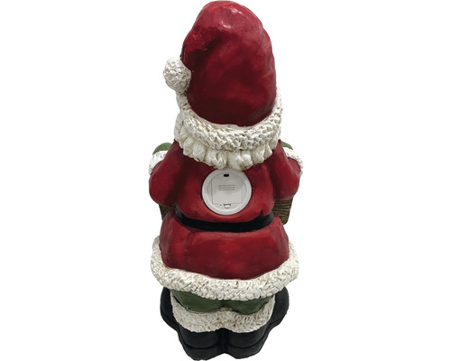 Vedere din spate a unei figurine Moș Crăciun cu compartiment pentru baterii