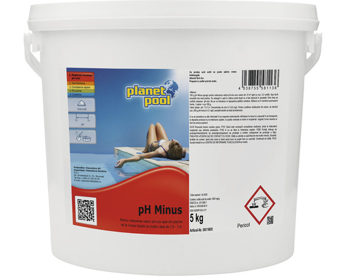 PH Minus Granulat, 5 kg Găleată Planet Pool pH Minus 5 kg pentru reducerea pH-ului în piscine