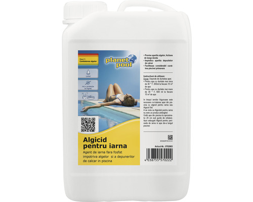 Algicid piscină pentru perioada de iarnă, 3 l Bidon cu algicid pentru utilizare iarna pentru a preveni cresterea algelor in piscina