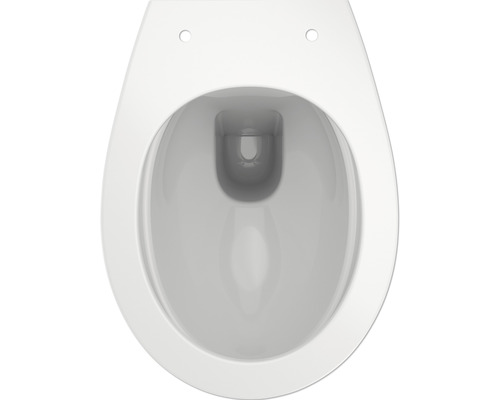 Vedere interioară a unei toalete albe