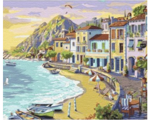 Pictură pe numere Seaside town 40x50 cm-0