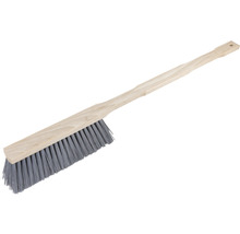 Mătură de mână cu mâner din lemn și peri gri