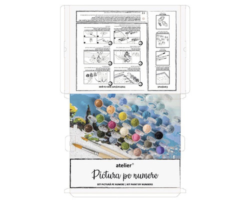 Atelier Pictura pe numere set cu instrucțiuni și vopsele