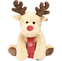 Reni pluș cu nas roșu și fular