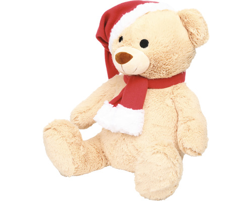 Ursuleț de pluș cu căciulă de Crăciun și fular