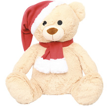 Ursuleț de pluș cu căciulă și fular de Crăciun