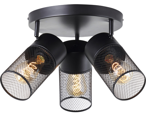 Lumină de plafon cu trei spoturi și structură tip plasă