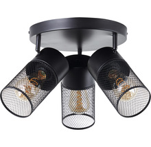 Lumină de plafon cu trei abajururi cu design tip grilaj