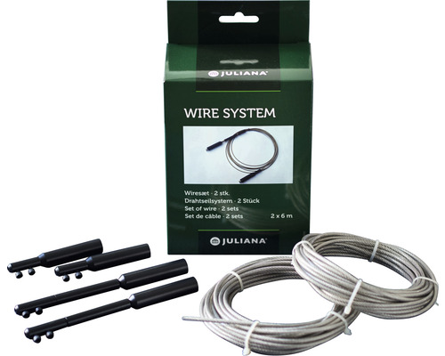 Sistem de cabluri Juliana cu două cabluri și material de fixare