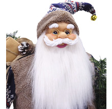 Figurină decorativă Moș Crăciun cu barbă, căciulă și ochelari