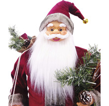 Moș Crăciun decorativ cu barbă și sac de cadouri