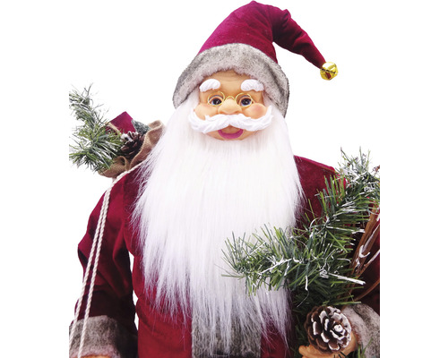 Moș Crăciun decorativ cu barbă și sac de cadouri