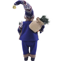 Figurină decorativă Moș Crăciun din spate cu căciulă și sac