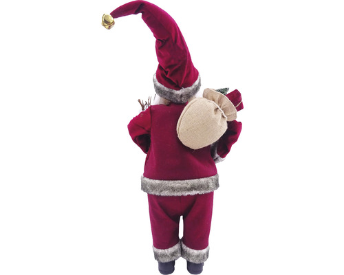 Vedere din spate a unei figurine Moș Crăciun cu sac