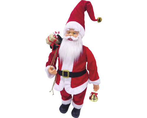 Moș Crăciun decorativ cu sac de cadouri și clopoței