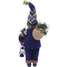 Figurină decorativă Moș Crăciun cu sac și lanternă