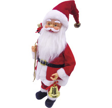 Figurină Moș Crăciun cu ochelari și clopoțel