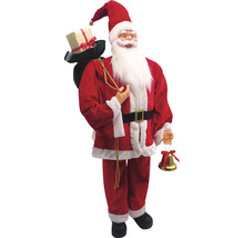 Moș Crăciun decorativ cu sac de cadouri și clopoțel