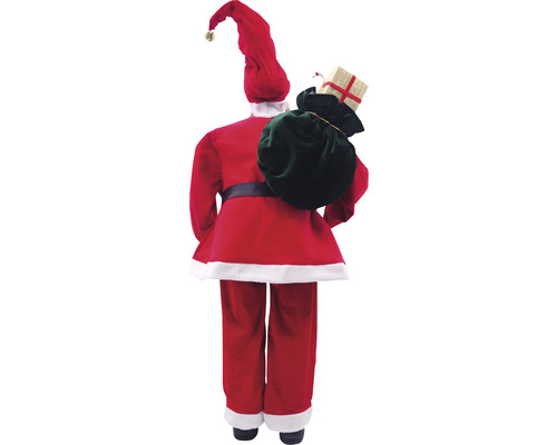 Vedere din spate a unei figurine Moș Crăciun cu un sac de cadouri