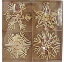 Patru stele din paie ca decorațiuni de Crăciun