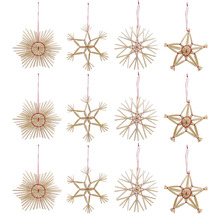 Douăsprezece stele din paie pentru agățat