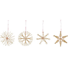 Stele din paie ca decorațiuni pentru pomul de Crăciun, patru modele diferite