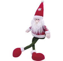 Moș Crăciun decorativ cu barbă lungă și cămașă în carouri ca decorațiune de Crăciun