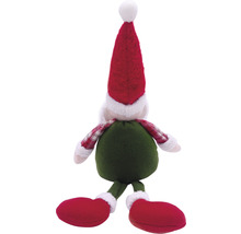 Decorațiune de Crăciun figurină elfină cu haine în dungi și căciulă ascuțită