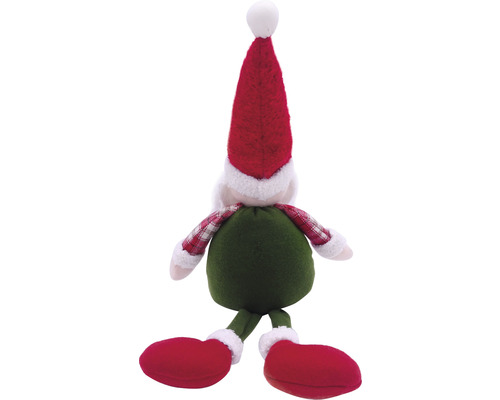 Decorațiune de Crăciun figurină elfină cu haine în dungi și căciulă ascuțită