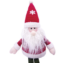 Figurină decorativă Moș Crăciun cu căciulă roșie și cămașă în carouri