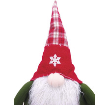 Gnom de Crăciun cu căciulă în carouri și barbă ca decorație