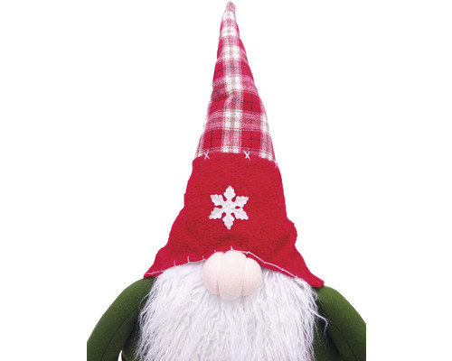 Gnom de Crăciun cu căciulă în carouri și barbă ca decorație