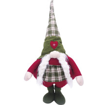 Figurină decorativă spiriduș de Crăciun cu model scoțian și inimă