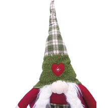 Spiriduș decorativ de Crăciun cu căciulă și barbă în carouri