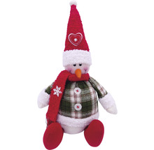 Om de zăpadă decorativ cu căciulă și fular pentru perioada Crăciunului