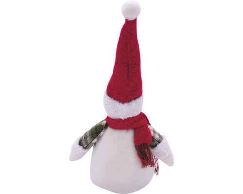 Om de zăpadă decorativ cu căciulă și fular