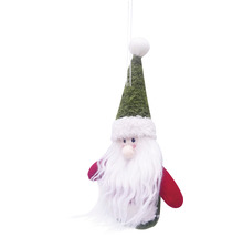 Ornament de brad de Crăciun Moș Crăciun din material textil cu barbă