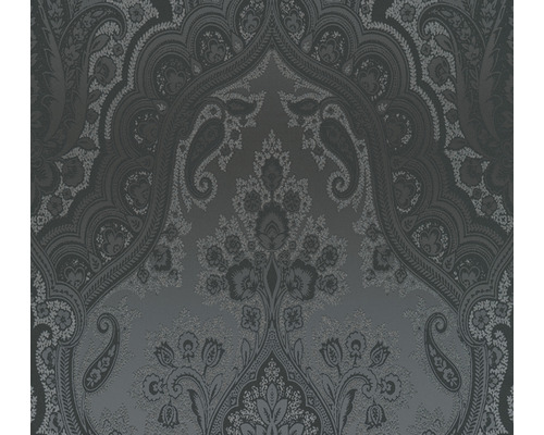 Tapet vlies ornament stil baroc negru 10,05x0,53 m Tapet cu model paisley