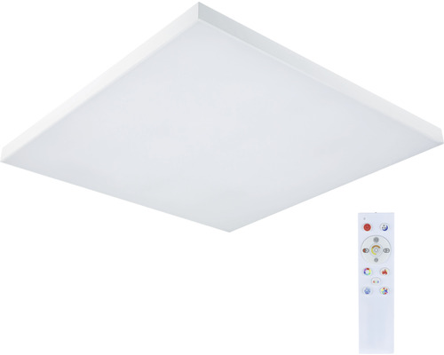 Panou cu LED integrat Loria Rainbow 24W 1690 lumeni 45x45 cm, lumină RGBW, montaj aplicat, alb, cu telecomandă