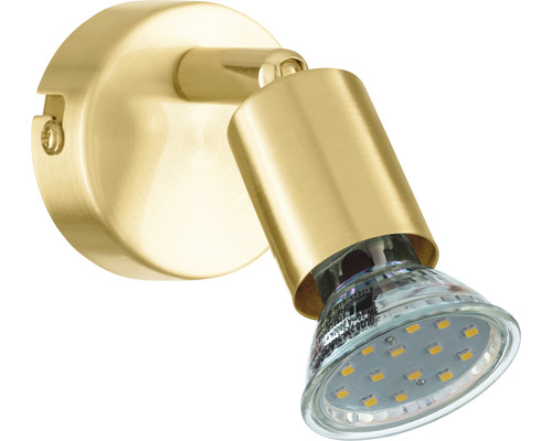 Aplică perete interior cu LED integrat Buzz 1x2,8W 250 lumeni, alamă matisată Spot de perete cu bec LED