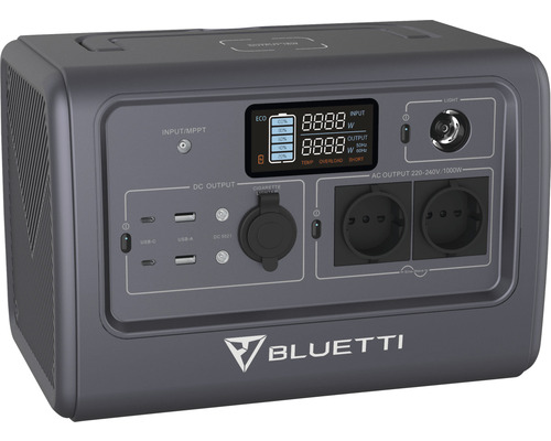 Stație portabilă acumulatori BLUETTI EB70 716 Wh LiFePO, putere 1000W, cu posibilitate de încărcare solară
