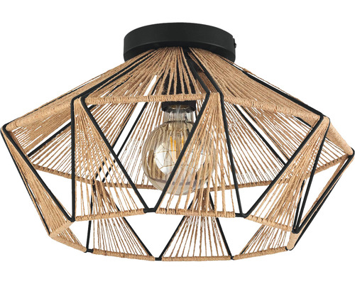 Lumină de tavan cu abajur geometric și acoperire cu frânghie