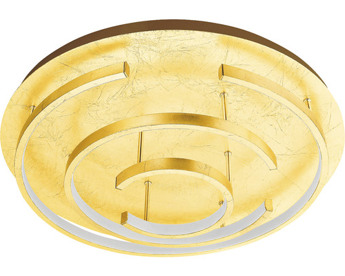 Lumină de tavan aurie cu design spiralat pentru iluminat elegant.