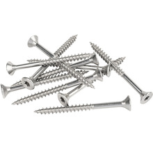 Set holșuruburi pentru pal cu cap înecat Verpackungsdesign, argintiu din oțel inoxidabil 5mm, 50 bucăți