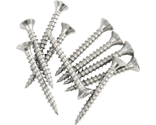 Set holșuruburi pentru pal cu cap înecat Verpackungsdesign, argintiu din oțel inoxidabil 3,5mm, 100 bucăți Set holșuruburi pentru pal cu cap înecat Verpackungsdesign, argintiu din oțel inoxidabil 3,5mm, 100 bucăți