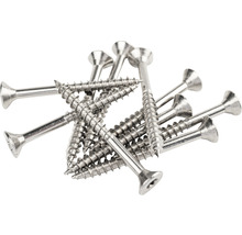 Set holșuruburi pentru pal cu cap înecat Verpackungsdesign, argintiu din oțel inoxidabil 4mm, 100 bucăți