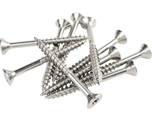 Set holșuruburi pentru pal cu cap înecat Verpackungsdesign, argintiu din oțel inoxidabil 4mm, 100 bucăți Set holșuruburi pentru pal cu cap înecat Verpackungsdesign, argintiu din oțel inoxidabil 4mm, 100 bucăți