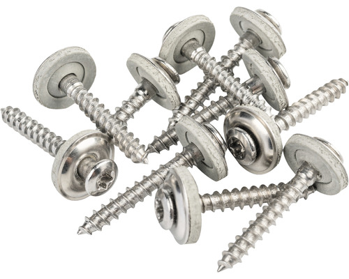 Șuruburi pentru tablă cu cap semibombat Torx și șaibă cauciuc EPDM 4,5x35 mm oțel inox A2, 25 bucăți Șuruburi pentru tablă cu cap semibombat Torx și șaibă cauciuc EPDM 4,5x35 mm oțel inox A2, 25 bucăți