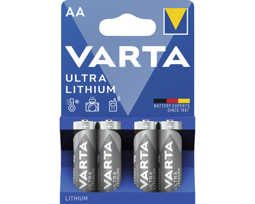 Baterii litiu Varta AA 1,5V 2900mAh, pachet 4 bucăți Baterii litiu Varta AA 1,5V 2900mAh, pachet 4 bucăți