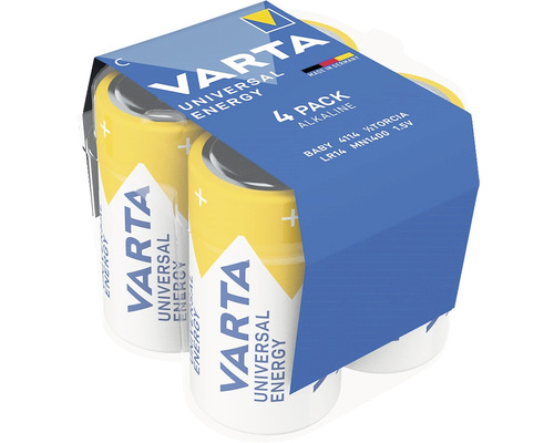 Baterii alcaline Varta C 1,5V pachet 4 bucăți Baterii alcaline Varta C 1,5V pachet 4 bucăți